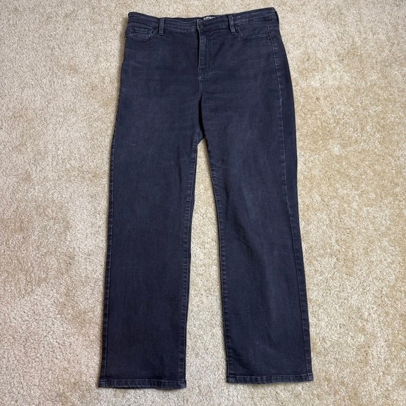 Buffalo David Bitton Jeans Denim - Buffalo David Bitton Womens 12 Alyssa Black High-Rise Straight Leg‎ Jeans 34x29